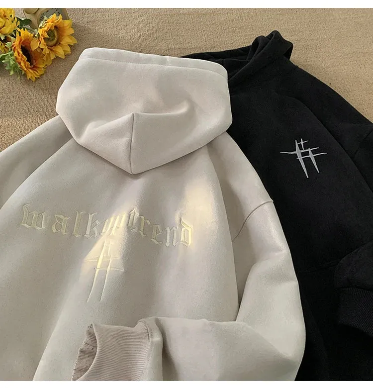 Gothic Vintage Suede Hoodie