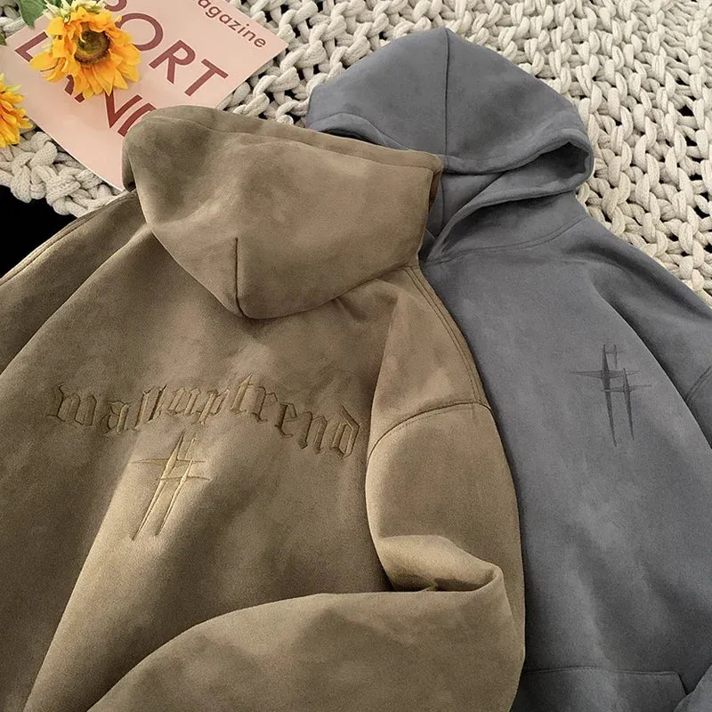 Gothic Vintage Suede Hoodie