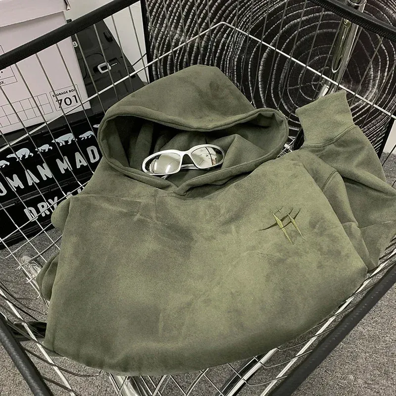 Gothic Vintage Suede Hoodie