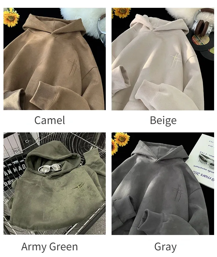 Gothic Vintage Suede Hoodie