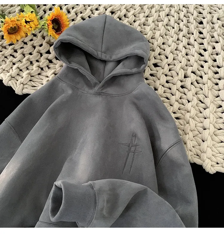 Gothic Vintage Suede Hoodie