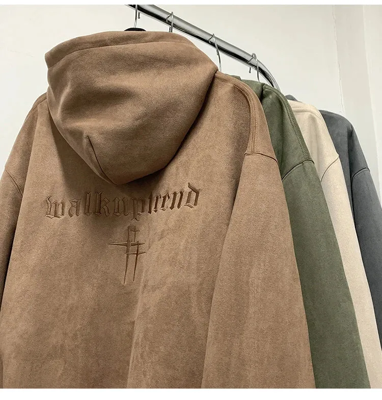 Gothic Vintage Suede Hoodie