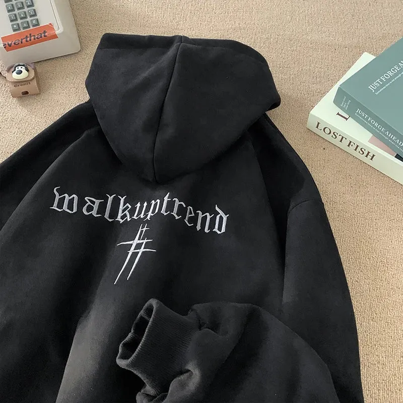 Gothic Vintage Suede Hoodie