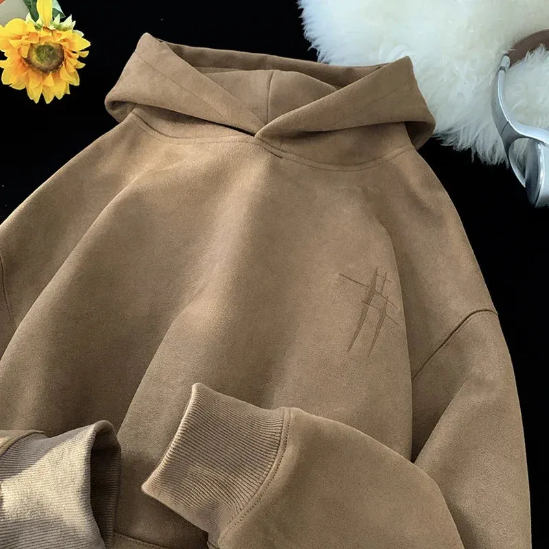 Gothic Vintage Suede Hoodie