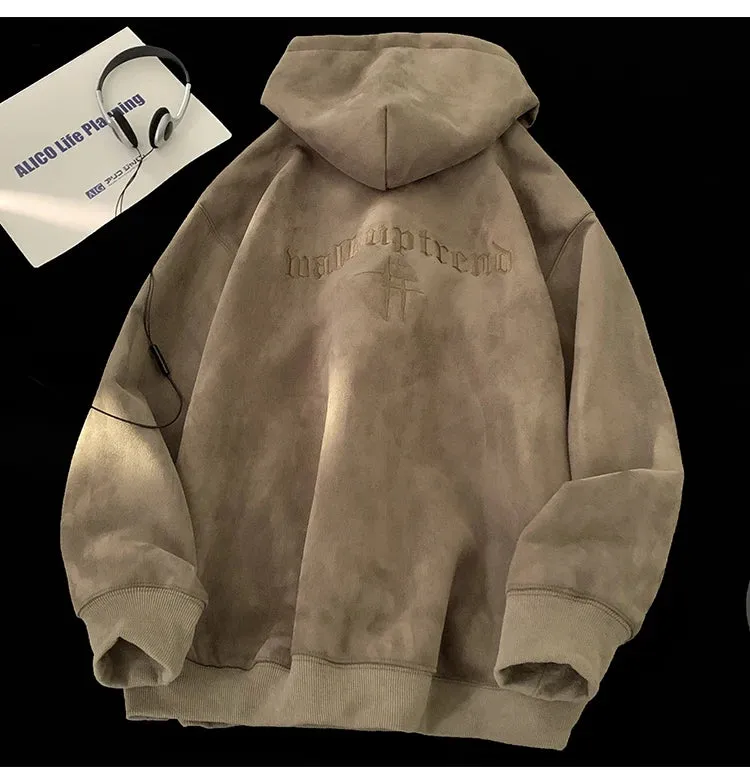 Gothic Vintage Suede Hoodie