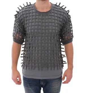 Gray Runway Catwalk Nets Knitted Sweater