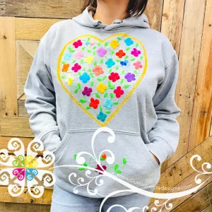 Gray Women Hoodie - Handmade Bordado
