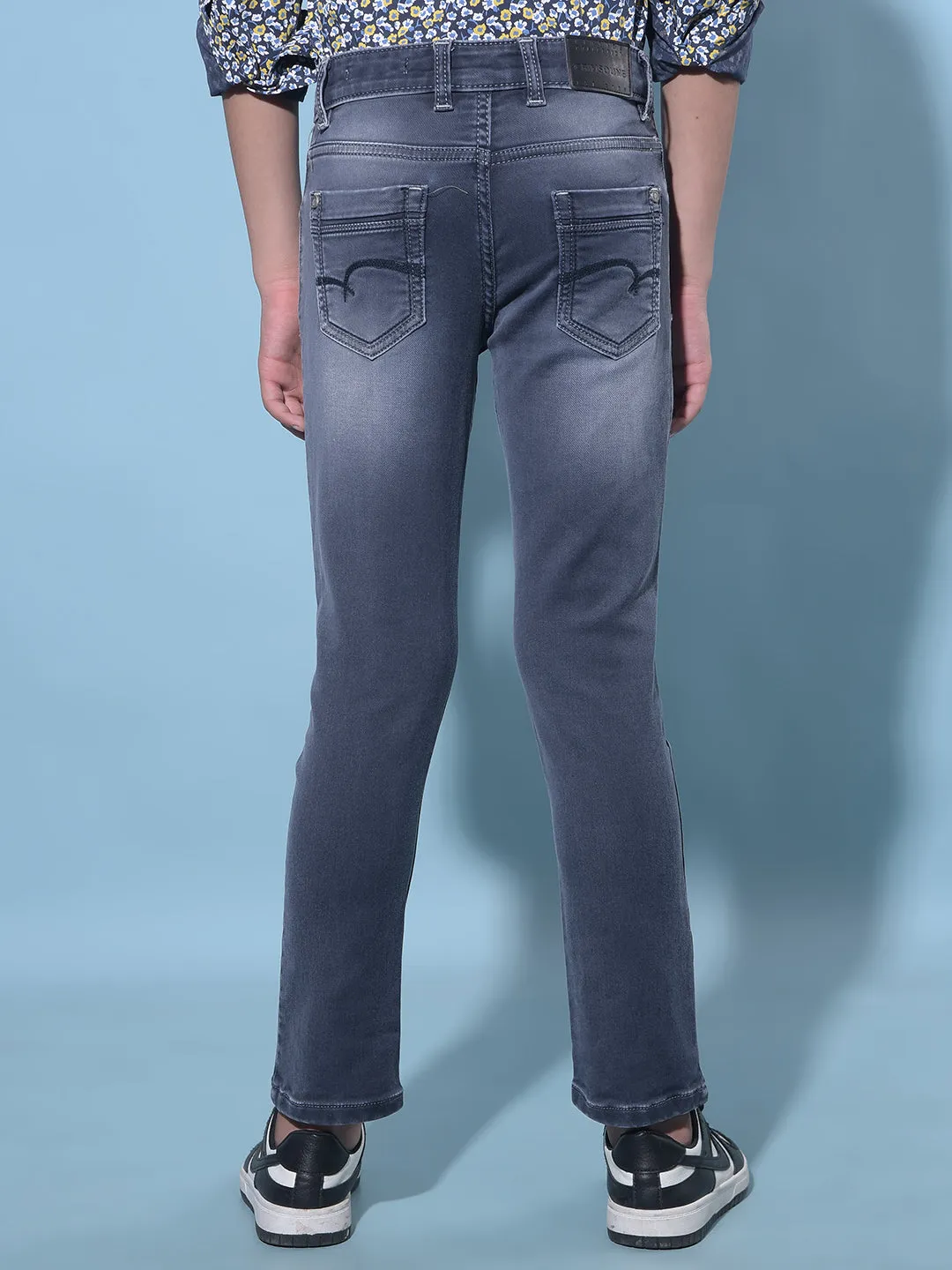 Grey Stretchable Cotton Jeans