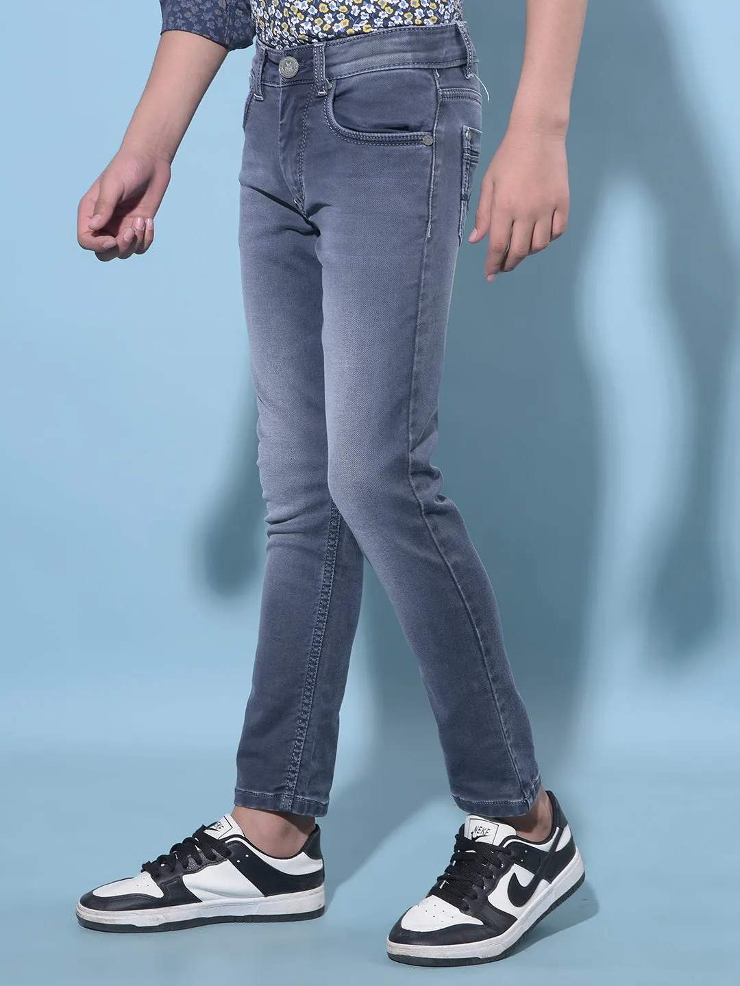 Grey Stretchable Cotton Jeans