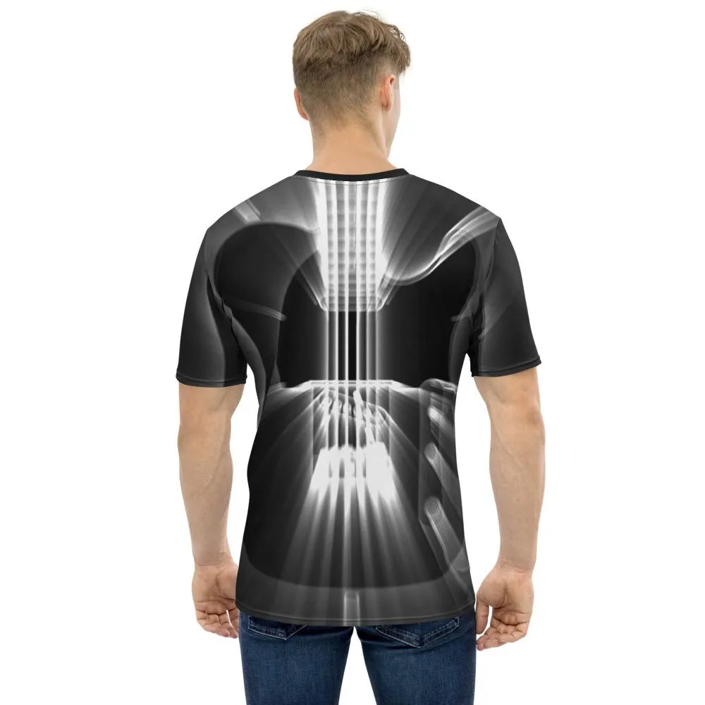 Guitar God Rays White All-Over Print T-shirt