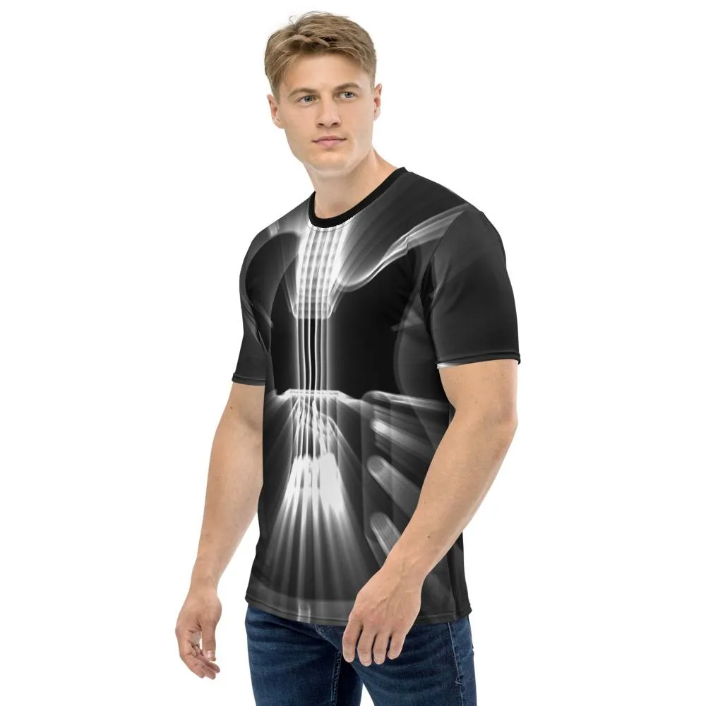 Guitar God Rays White All-Over Print T-shirt
