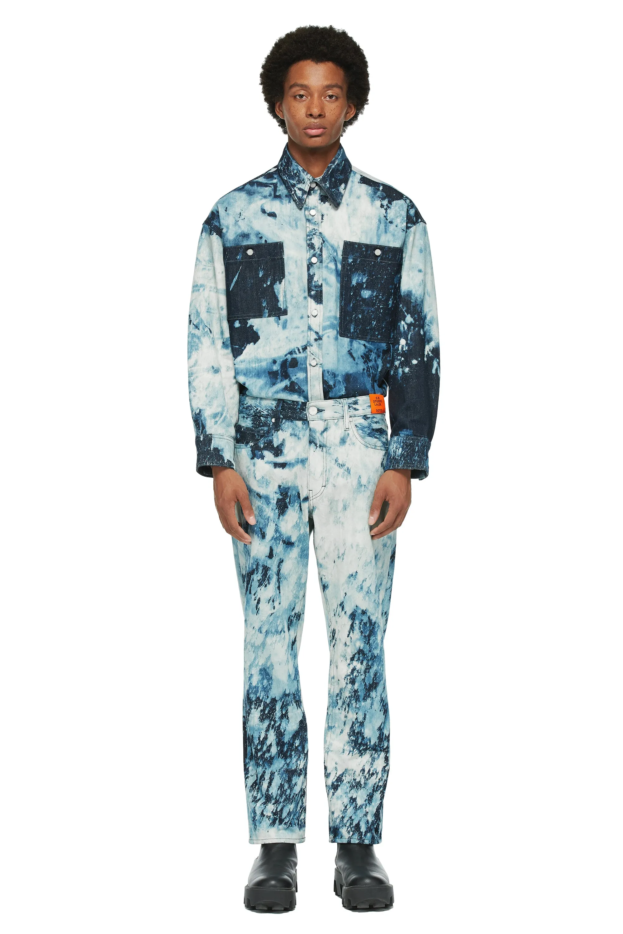 HAND-BLEACHED INDIGO SOTO C-JEAN