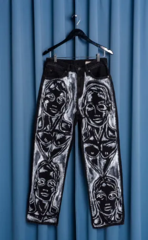 Hand Painted 'Diary' Jeans - 28 Waist