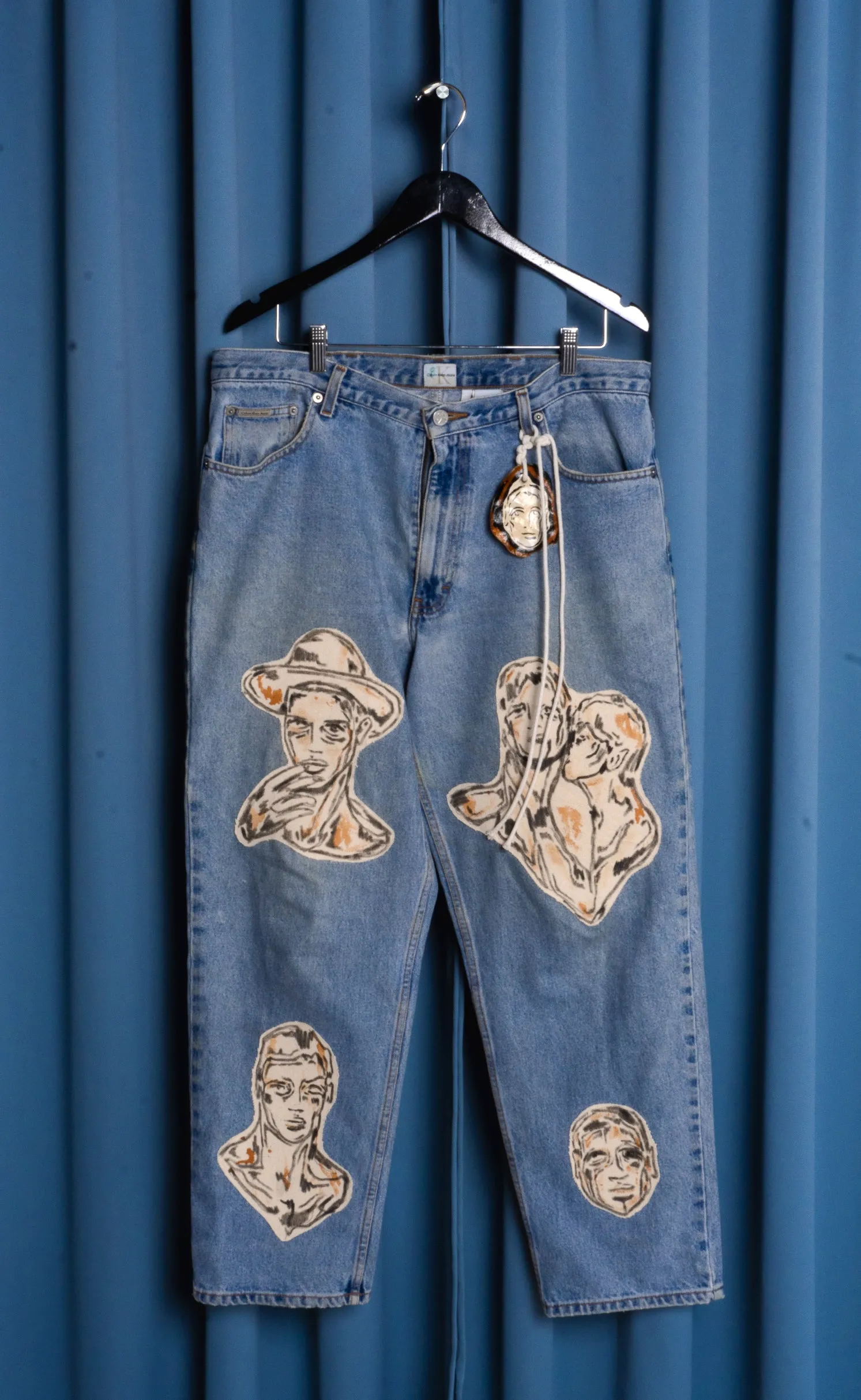 Hand Painted 'Shell' Jeans - 36 Waist