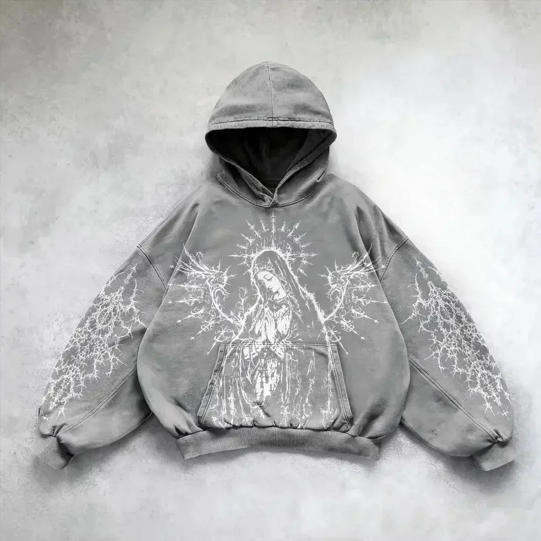 Harajuku hoodie y2k tops oversized sweatshirt gothic punk hoodies women goth new couples goth streetwear gothic clothes