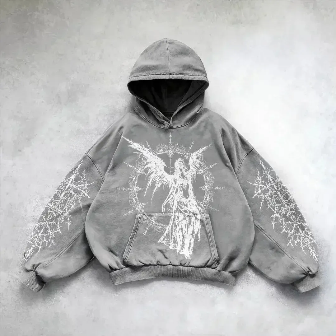 Harajuku hoodie y2k tops oversized sweatshirt gothic punk hoodies women goth new couples goth streetwear gothic clothes