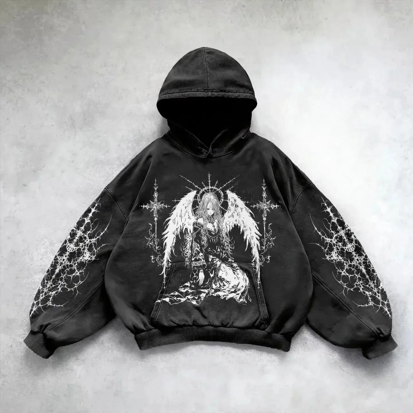 Harajuku hoodie y2k tops oversized sweatshirt gothic punk hoodies women goth new couples goth streetwear gothic clothes