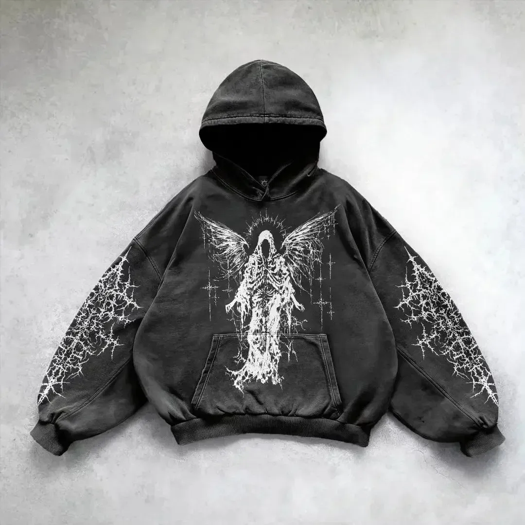 Harajuku hoodie y2k tops oversized sweatshirt gothic punk hoodies women goth new couples goth streetwear gothic clothes