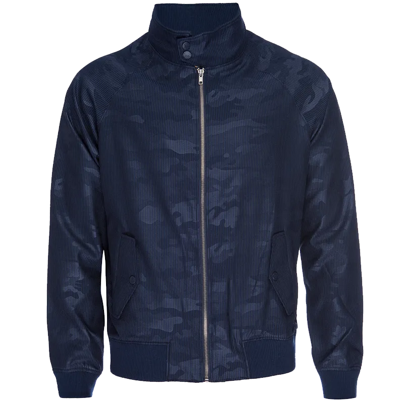 Harrington Jacket in Camo Jacquard Seersucker