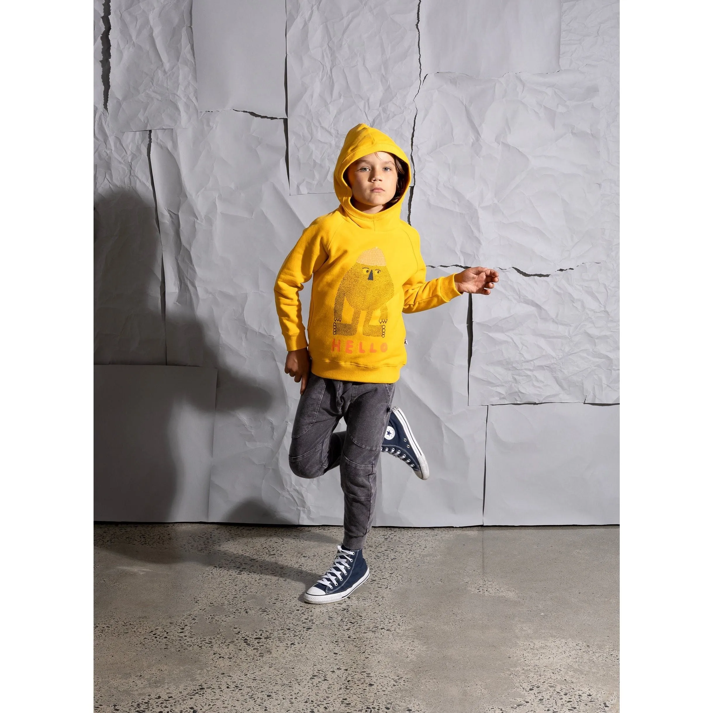 Hello Later Yeti Furry Hood - Mustard