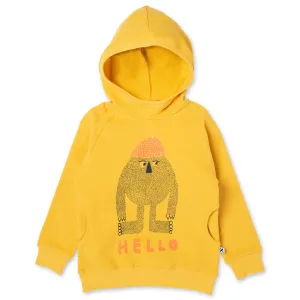 Hello Later Yeti Furry Hood - Mustard