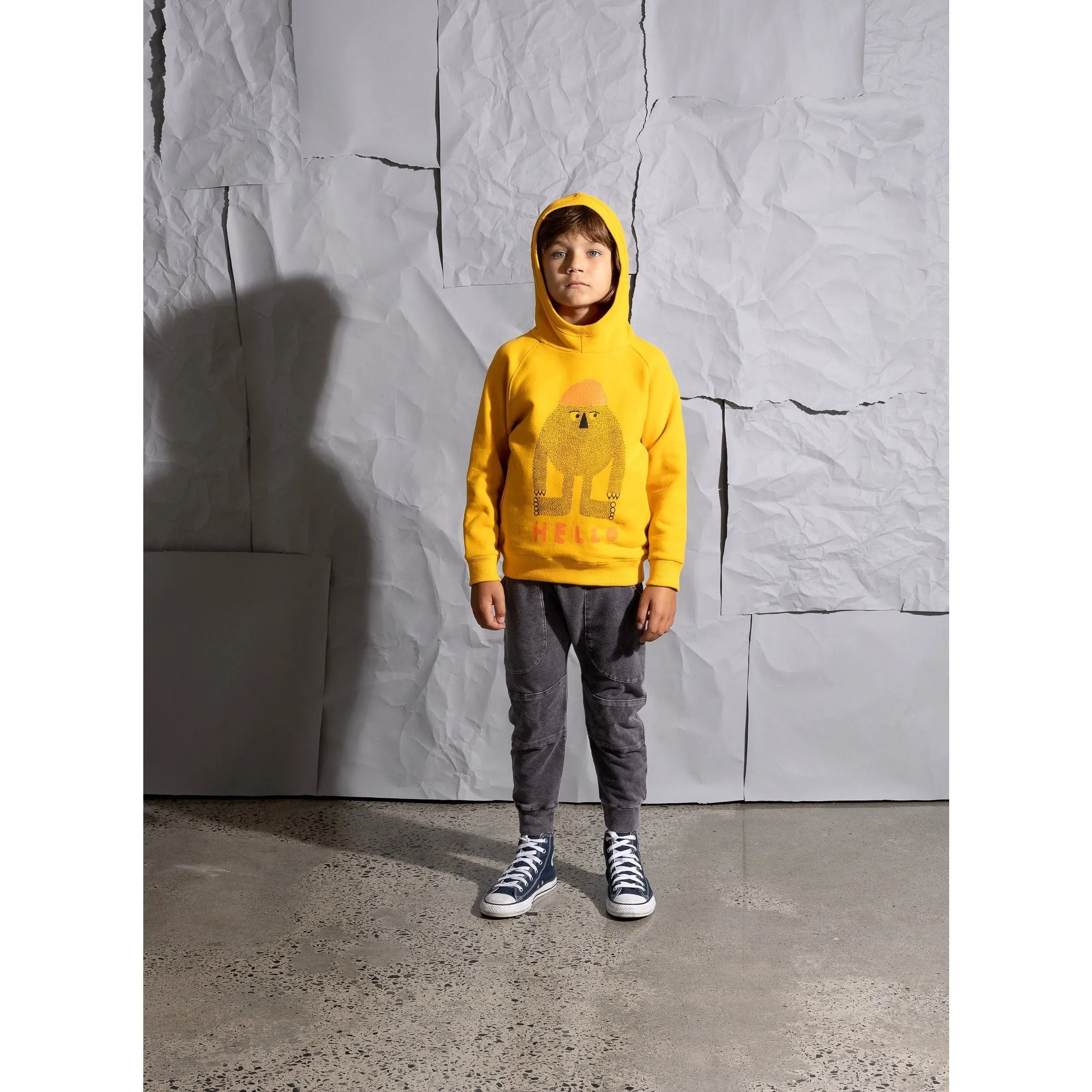 Hello Later Yeti Furry Hood - Mustard