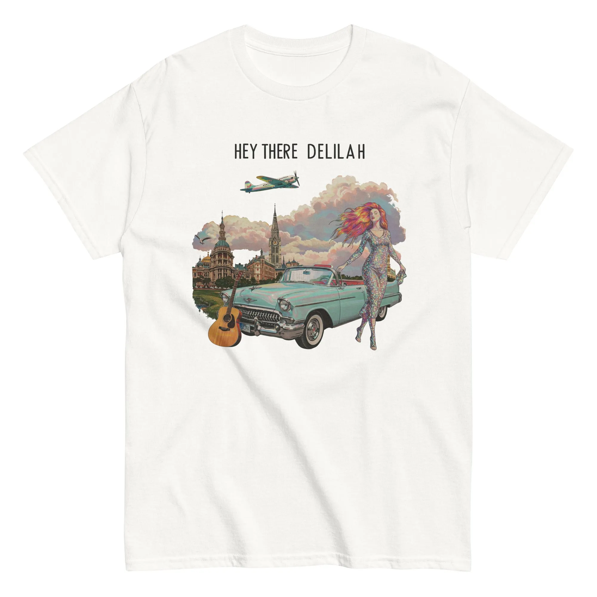 Hey There Delilah Shirt Plain White T Shirt  Heartfelt 2000s Nostalgia Tee