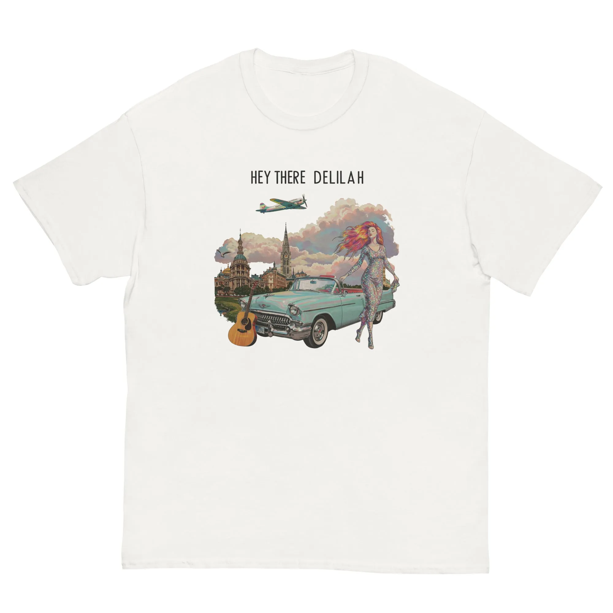 Hey There Delilah Shirt Plain White T Shirt  Heartfelt 2000s Nostalgia Tee