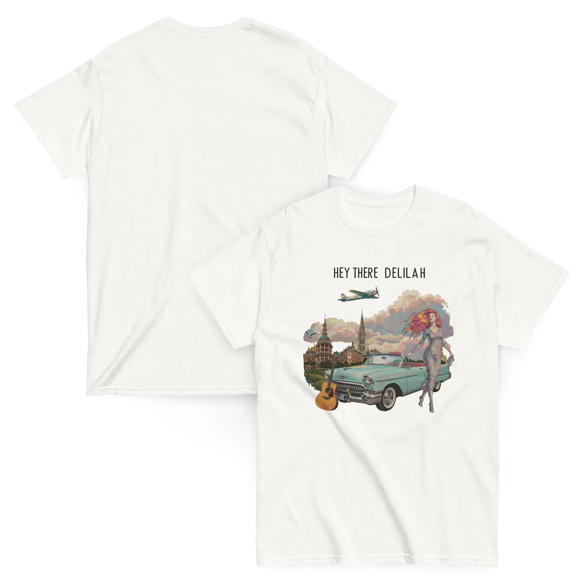 Hey There Delilah Shirt Plain White T Shirt  Heartfelt 2000s Nostalgia Tee
