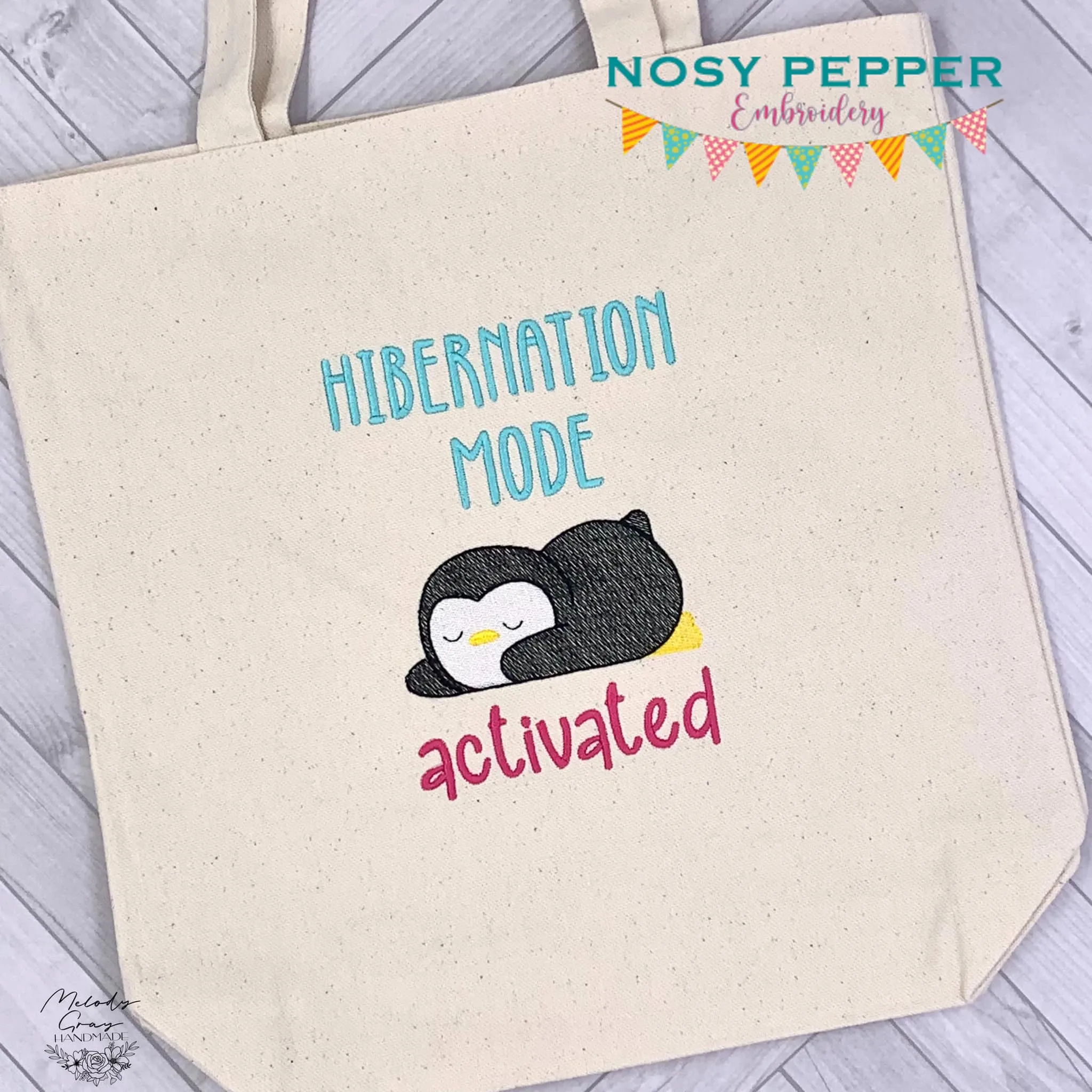Hibernation Mode Sketchy machine embroidery design (4 sizes included) DIGITAL DOWNLOAD