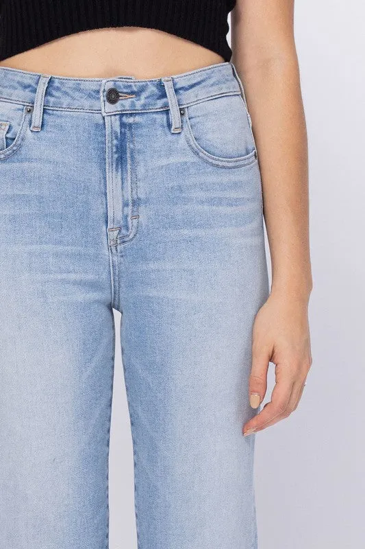Hidden Jeans Super Light Wash Clean Straight Crop Jean