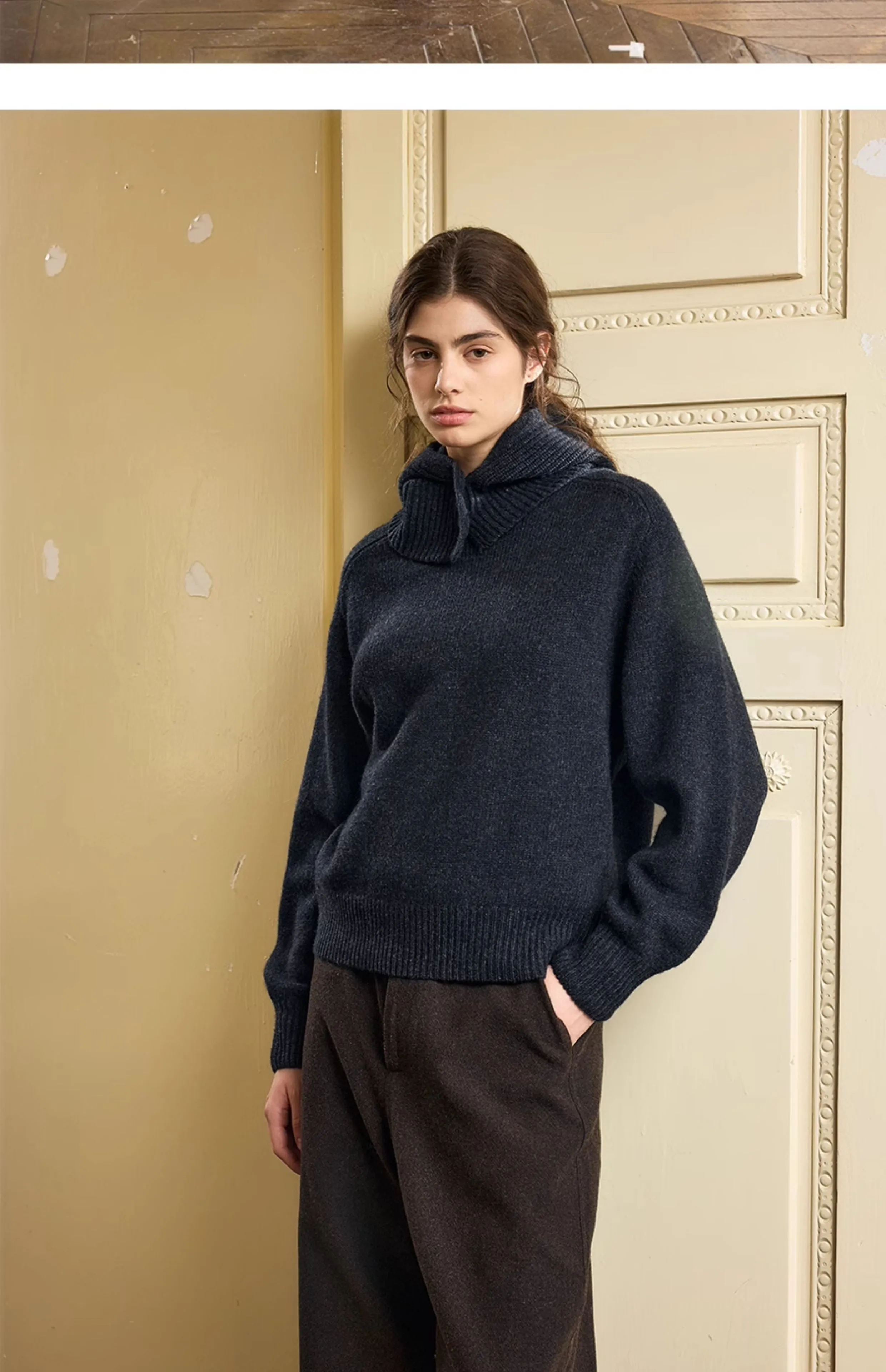 High-Neck Wool Sweater