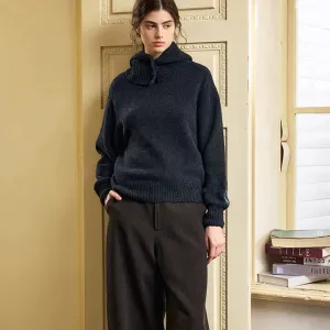High-Neck Wool Sweater