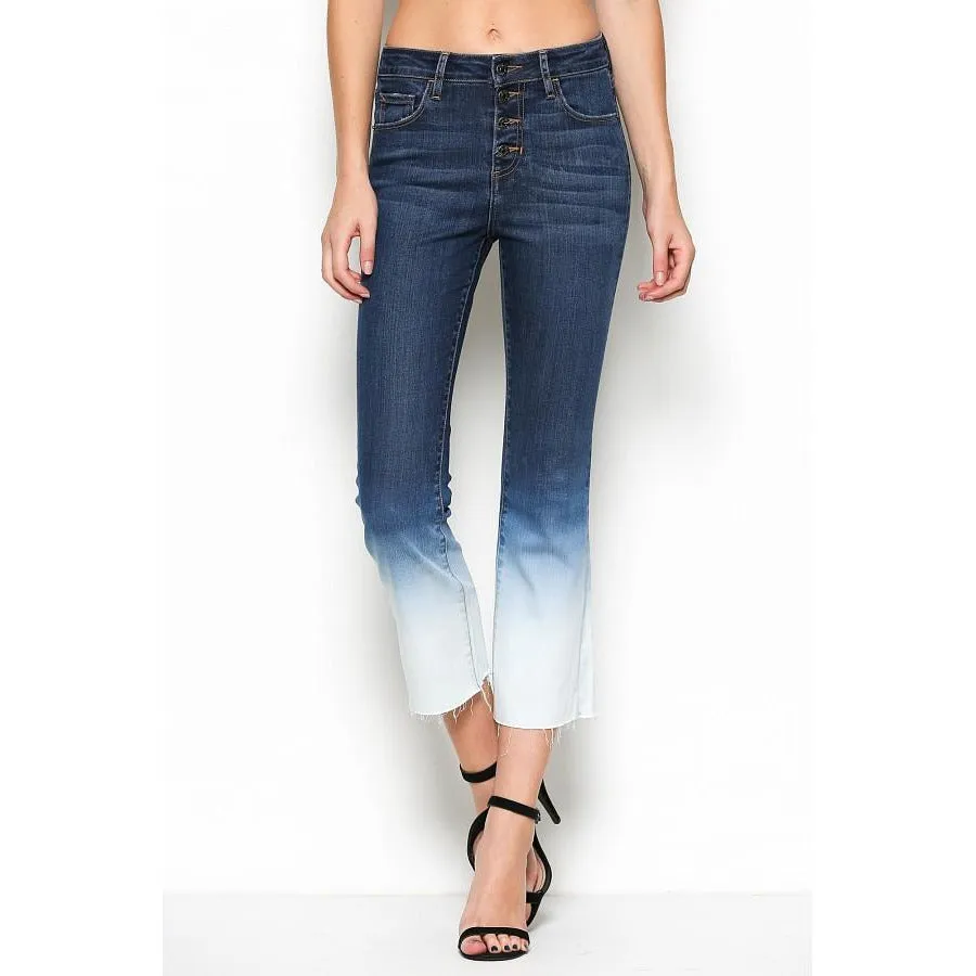 High Waist Crop Flare Clean Cut Jeans (Hidden Jeans)