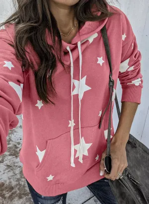 Hooded Cotton Blend Star Sweatshirt