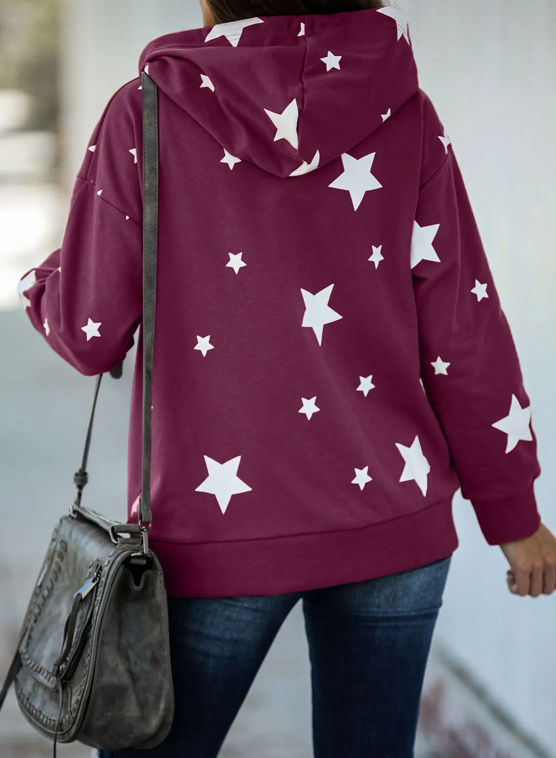 Hooded Cotton Blend Star Sweatshirt