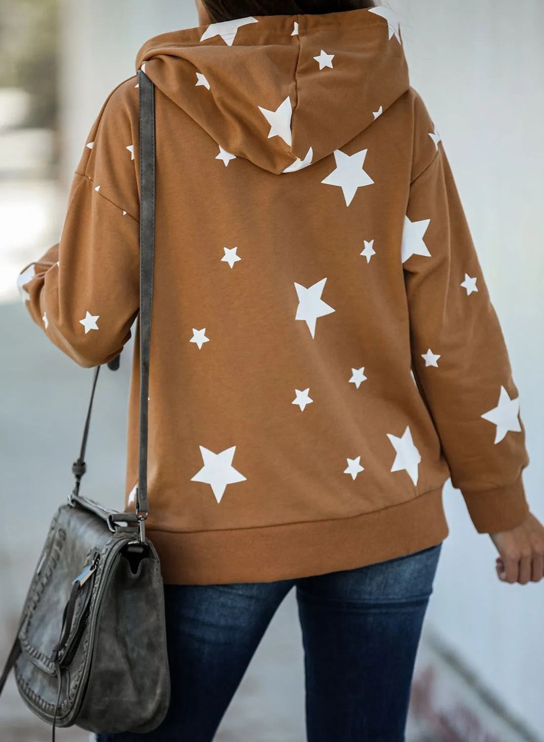 Hooded Cotton Blend Star Sweatshirt