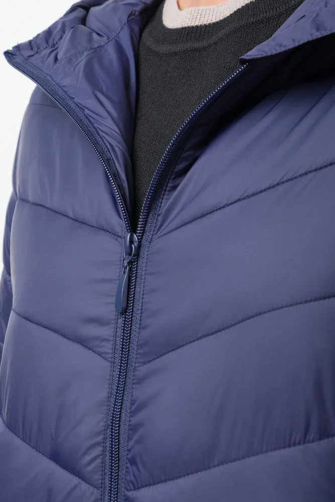 Hooded Puffer Jacket Navy