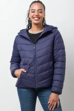 Hooded Puffer Jacket Navy