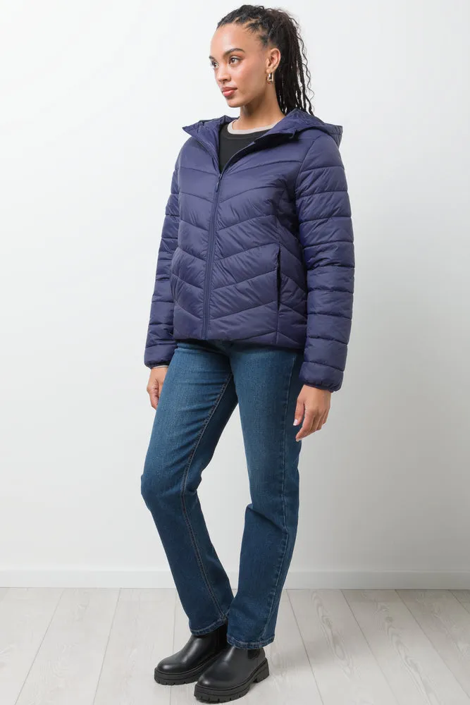 Hooded Puffer Jacket Navy