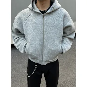 Hooded Zipper Sweatshirt Jacket