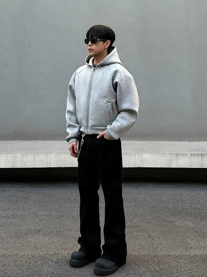 Hooded Zipper Sweatshirt Jacket