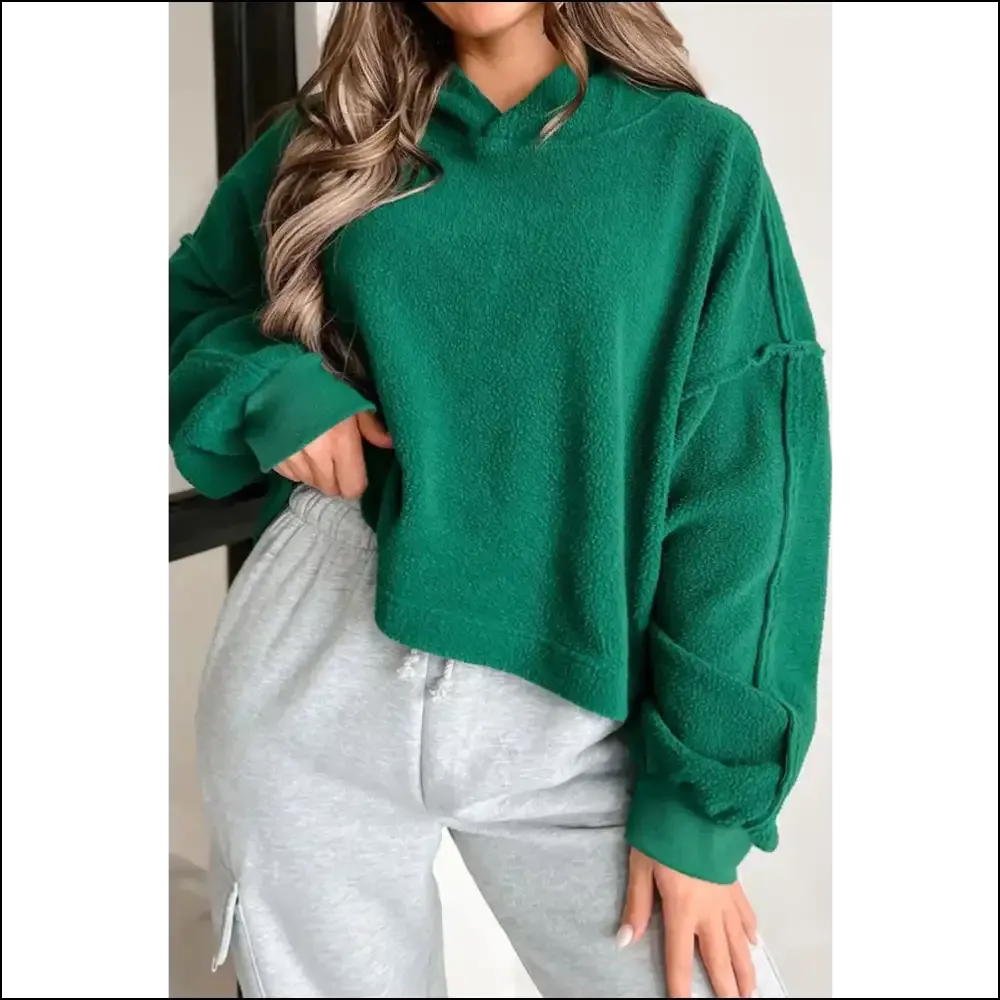 Hoodies that Say I'm Cozy, not Lazy - Chic Exposed Seam Vibes!
