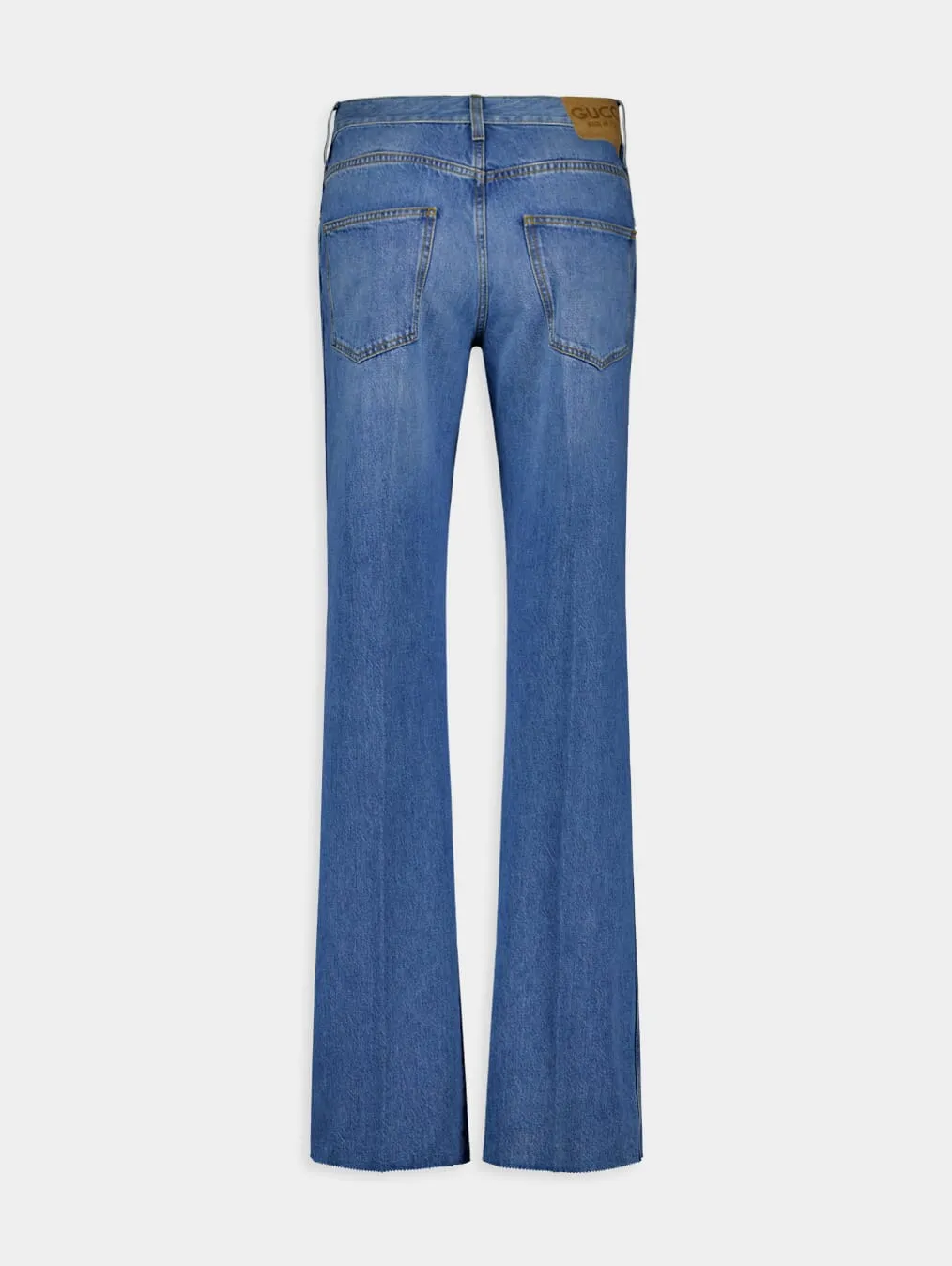 Horsebit Washed Denim Jeans