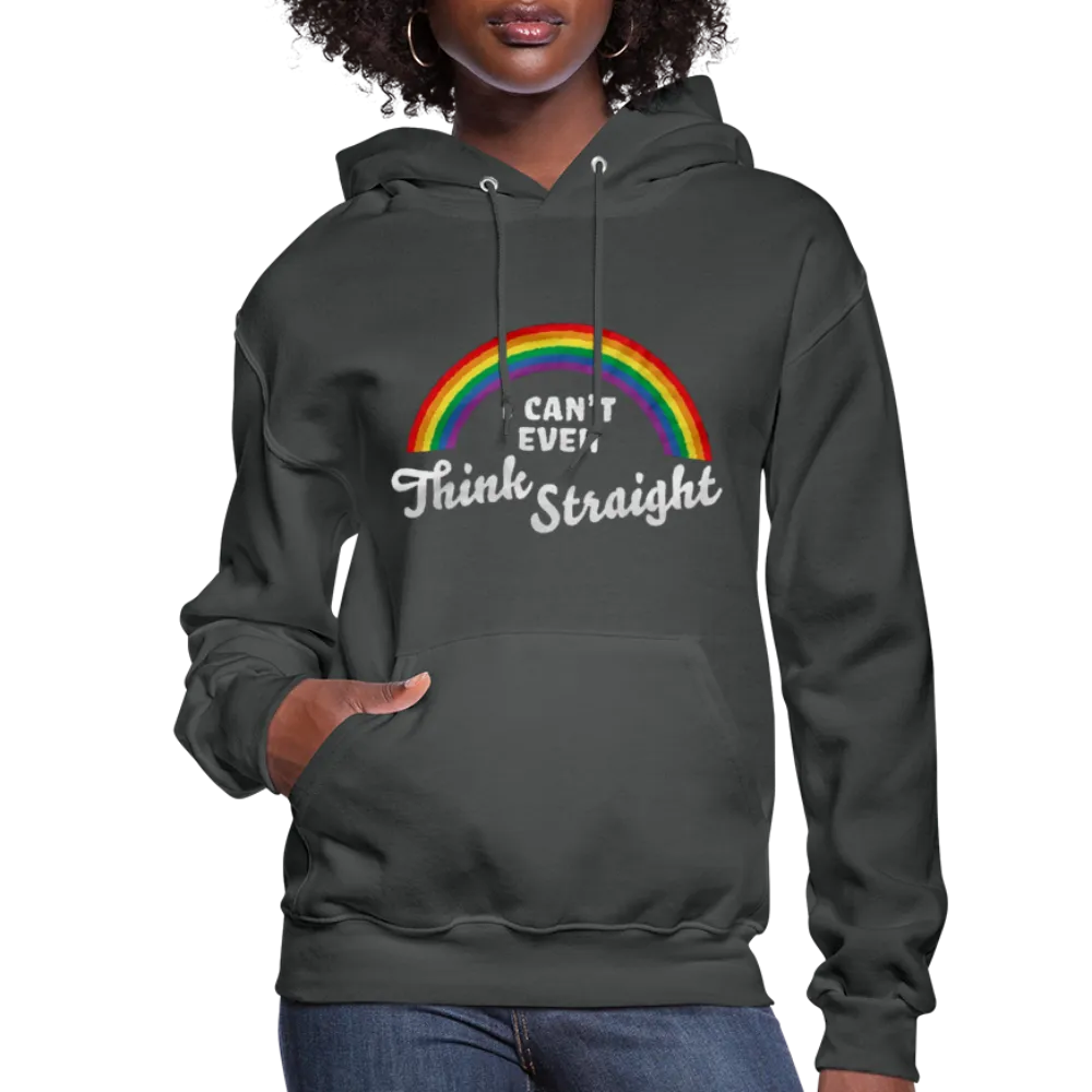 I Can't Even Think Straight LGBTQ Pride Rainbow Women’s Premium Pullover Adult Hoodie