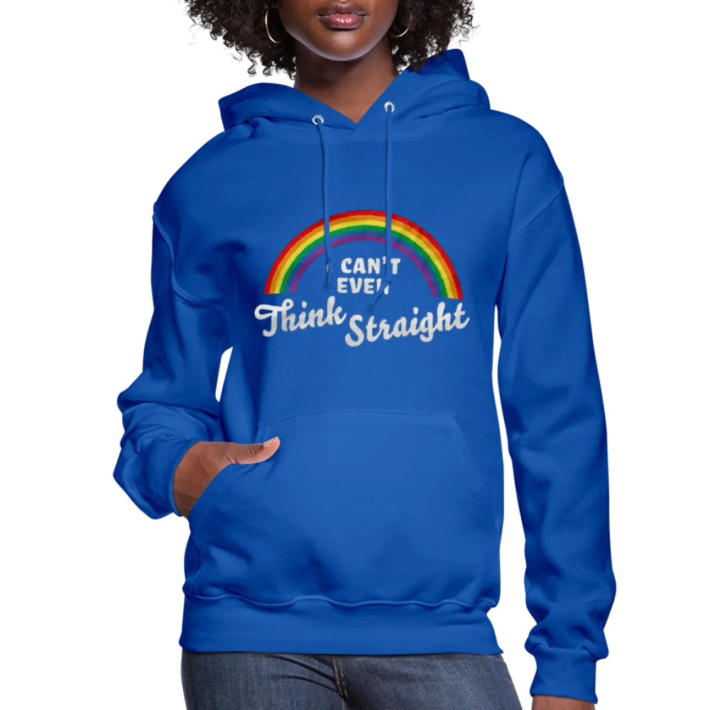 I Can't Even Think Straight LGBTQ Pride Rainbow Women’s Premium Pullover Adult Hoodie
