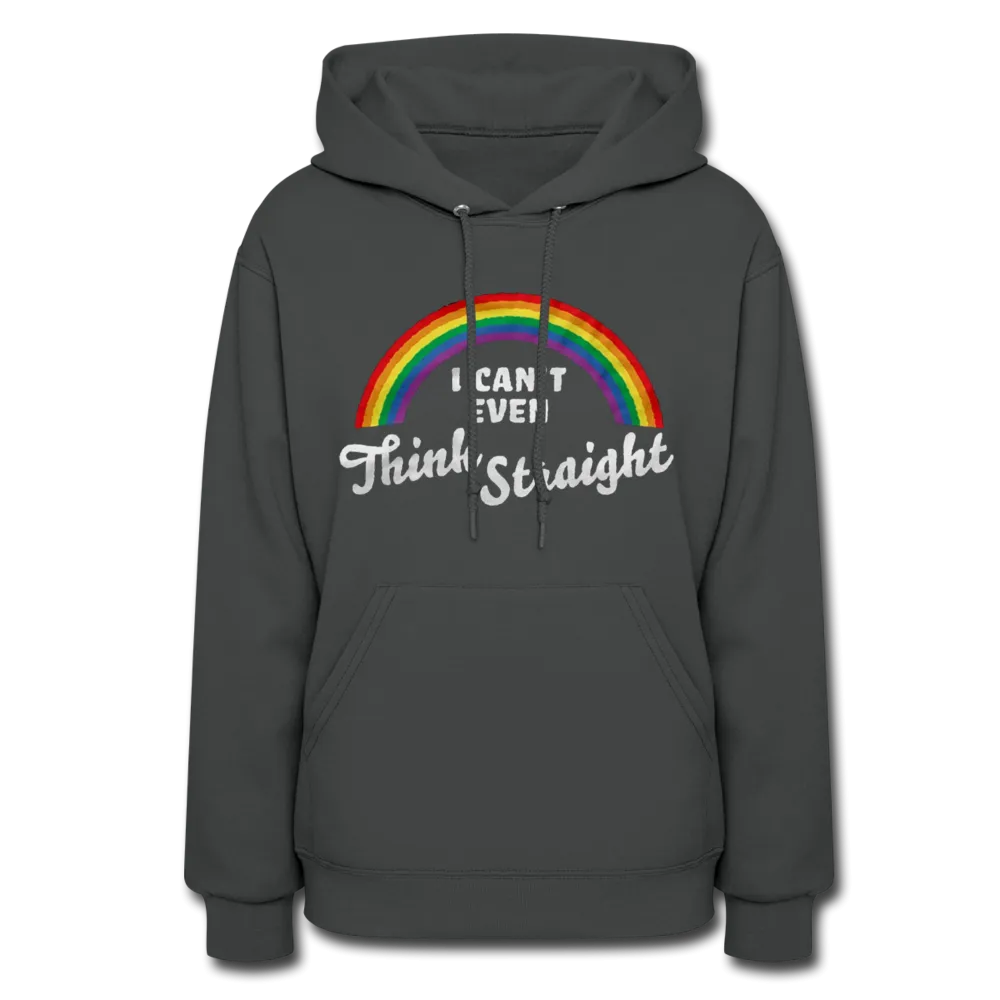 I Can't Even Think Straight LGBTQ Pride Rainbow Women’s Premium Pullover Adult Hoodie