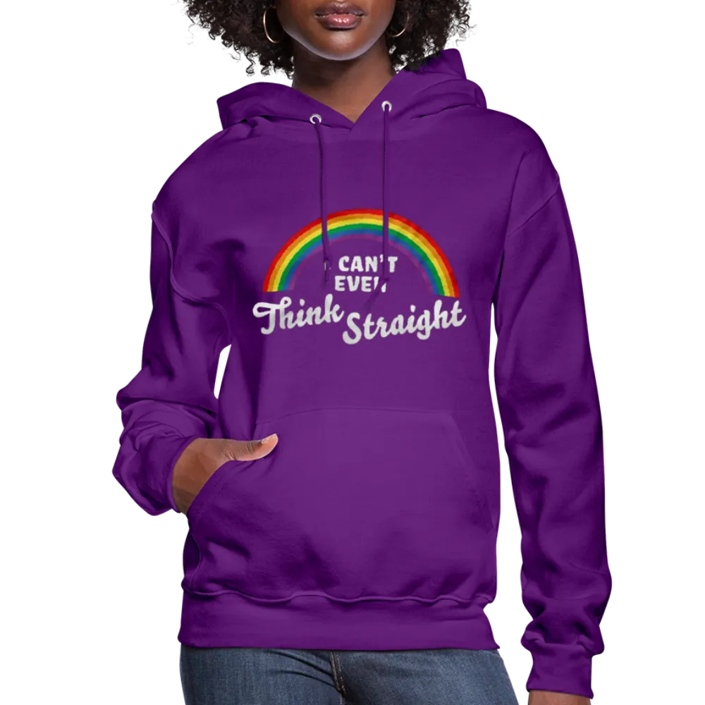 I Can't Even Think Straight LGBTQ Pride Rainbow Women’s Premium Pullover Adult Hoodie