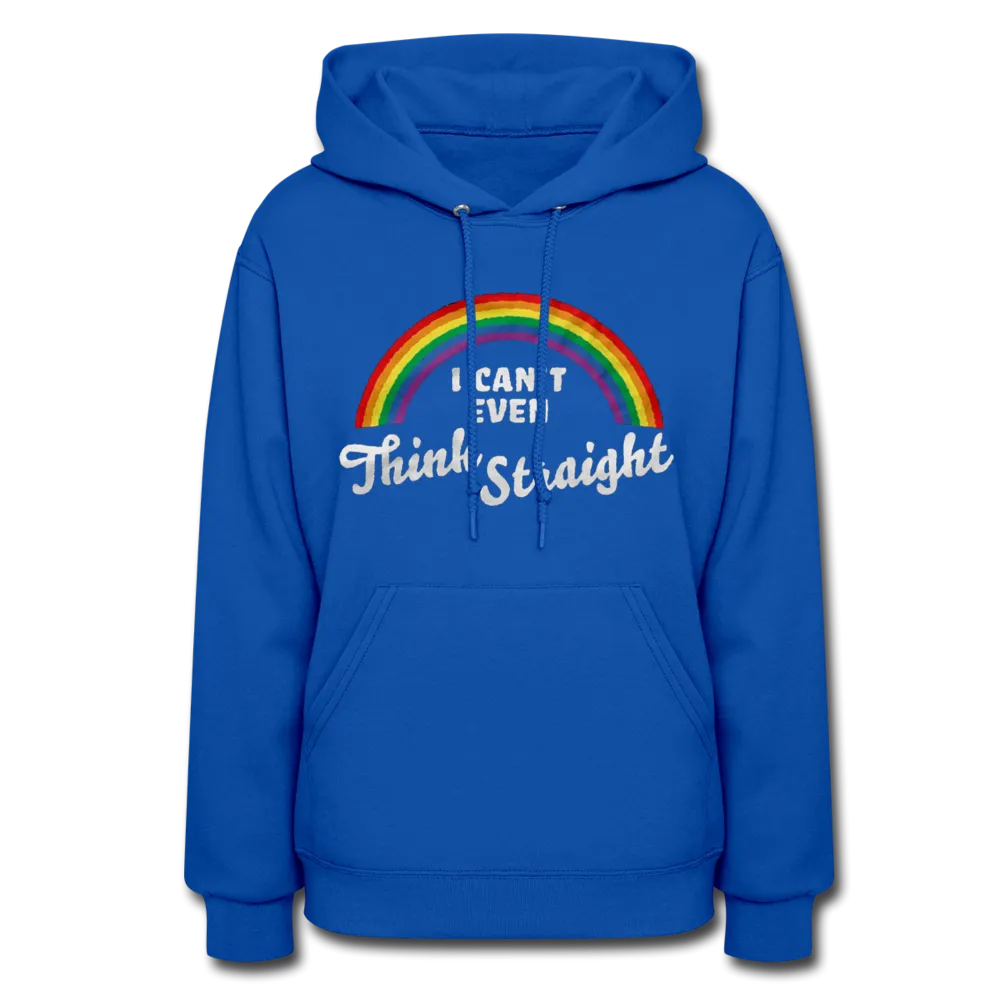 I Can't Even Think Straight LGBTQ Pride Rainbow Women’s Premium Pullover Adult Hoodie