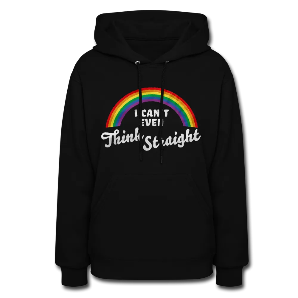 I Can't Even Think Straight LGBTQ Pride Rainbow Women’s Premium Pullover Adult Hoodie